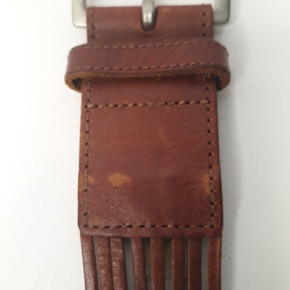 Talbots Leather/Jute Cognac Belt Sz S - Picture 3 of 9